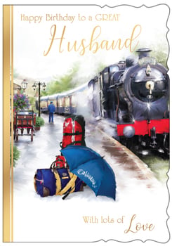 a birthday card for a great husband with lots of love