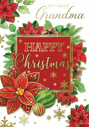 A Christmas card, wishing a special Grandma, a Happy Christmas.