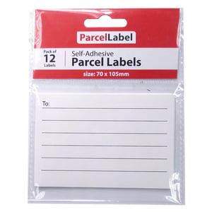 A package of self-adhesive parcel labels.