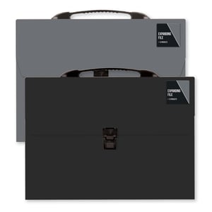 A gray expanding file and a black expanding file.