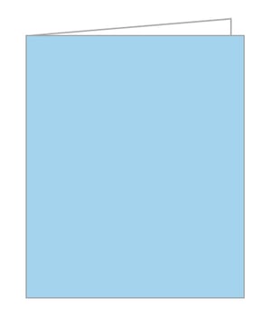 A light blue greeting card with a white envelope on a white background.