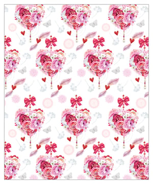 A seamless pattern with hearts made of flowers and bows looks great.