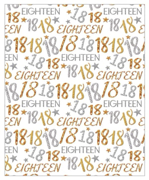 A seamless pattern of the number eighteen in gold and silver.