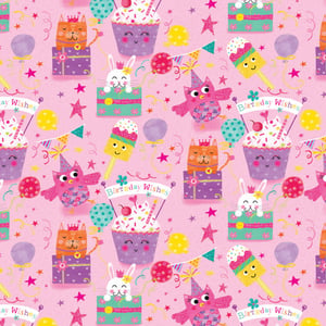 A pink background with birthday wishes written on it.