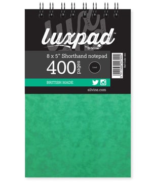 A British-made Luxpad notepad with 400 pages.