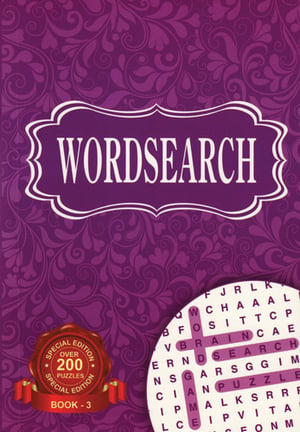 a purple puzzle book called wordsearch book 3