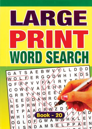 a book titled large print word search book 20