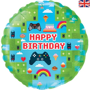 A balloon that says "Happy Birthday" on it.