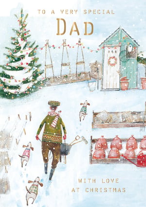 A Christmas card for a very special dad with love at Christmas
