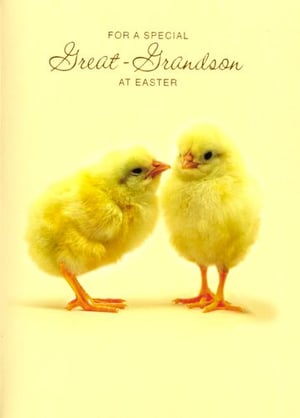 Two yellow chickens is standing next to each other on a yellow background.