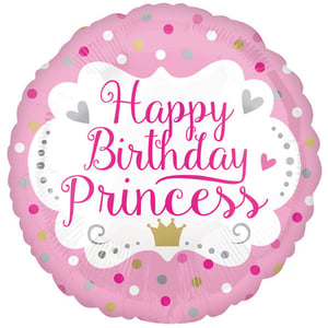 a pink balloon that says happy birthday princess