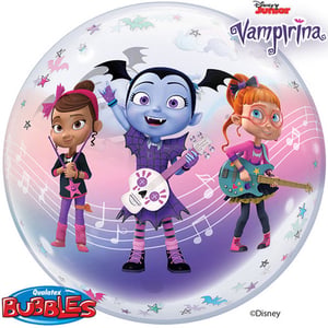 A Qualatex Bubbles balloon with Vampirina on it.