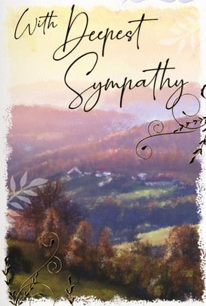 a card that says with deepest sympathy on it
