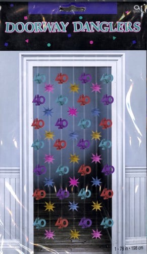 A package of doorway danglers for a 40th birthday.