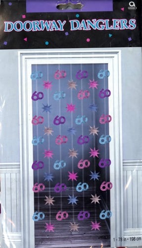 A package of doorway danglers for a 60th birthday.