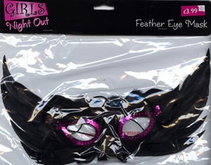 A girl's night out feather eye mask is for $3.99.