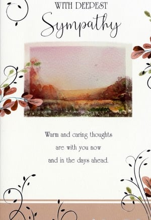 a sympathy card says warm and caring thoughts are with you now and in the days ahead