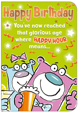 A birthday card that says "Happy Birthday" on it.