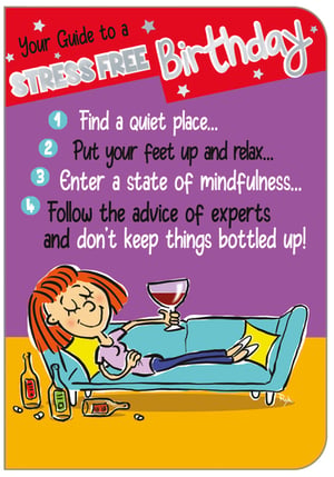 A cartoon of a woman lying on a couch holding a glass of wine.