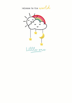 A welcome to the world, little one, greeting card.
