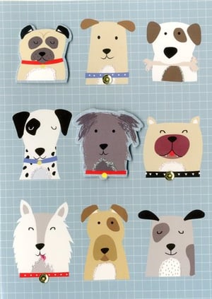 There are many different types of dogs on this card.