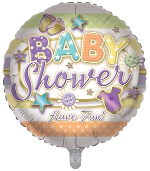 A baby shower balloon that says "baby shower" will have fun.