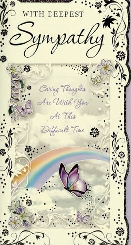 A sympathy card that says, "Caring thoughts are with you at this difficult time."