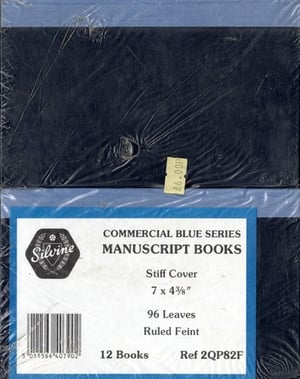 A package of commercial blue series manuscript books.
There are no grammatical errors in the given sentence.