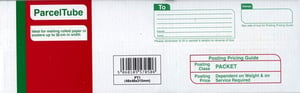A parcel tube is ideal for mailing rolled paper or posters up to 30 cm wide.