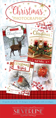 A pack of Christmas photographic cards from Silverline.