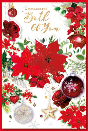 A Christmas card that says a message for both of you.