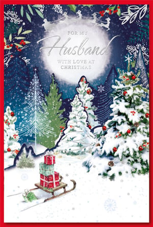 A Christmas card for my husband with love, at Christmas.