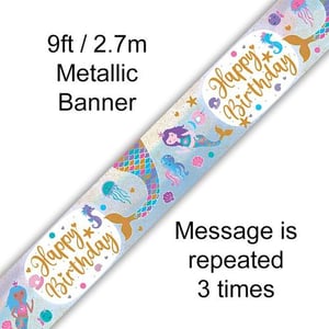 A happy birthday banner with a message is repeated three times.