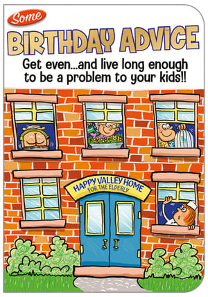 A Happy Valley home for the elderly birthday card.
