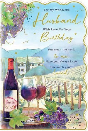 A birthday card for a wonderful husband with love on your birthday.