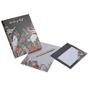 A writing set with envelopes and a pen.