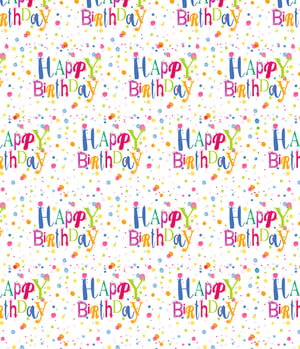 A seamless pattern that says "happy birthday" on a white background.