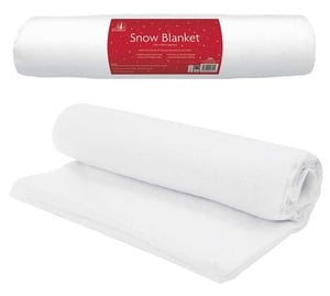 A roll of white snow blankets on a white background.