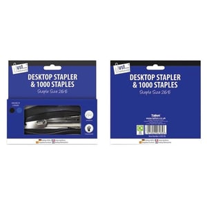 Two boxes of desktop staplers and 1000 staples.