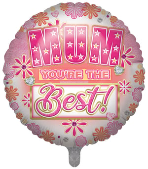 A balloon that says "Mum, you're the best."