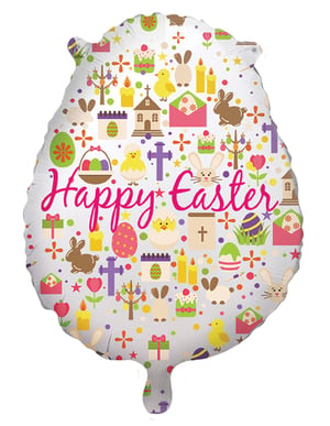 A balloon that says "Happy Easter" on it.