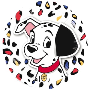 a dalmatian dog with a tag that says 101 on it