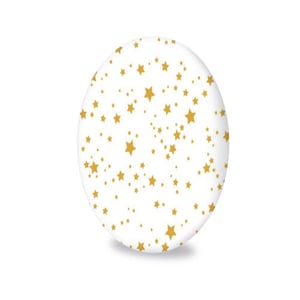a white circle with gold stars on it
