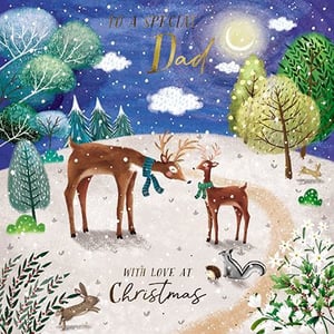 a christmas card for a special dad with love at christmas .