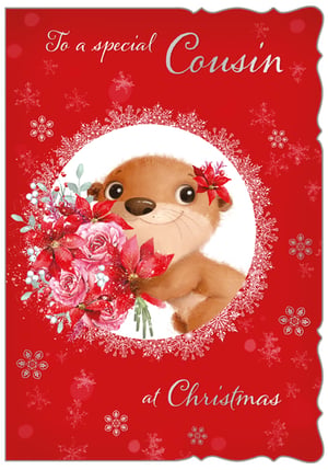a christmas card that says to a special cousin at christmas