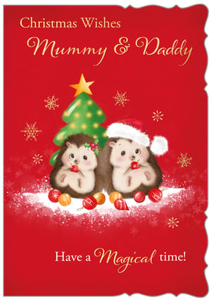 a christmas card wishes mummy and daddy a magical time