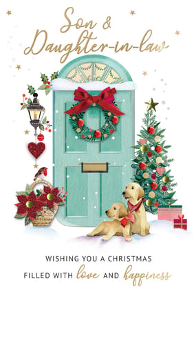 a christmas card for son and daughter-in-law wishing you a christmas filled with love and happiness