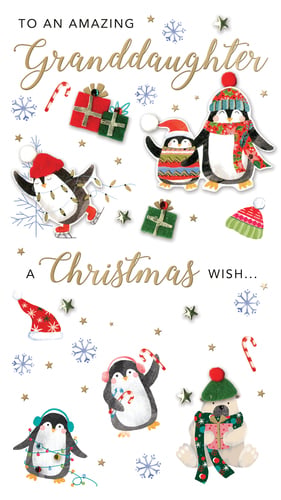 a christmas card that says to an amazing granddaughter a christmas wish