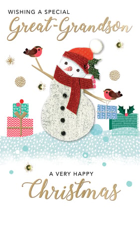 a christmas card wishing a special great grandson a very happy christmas