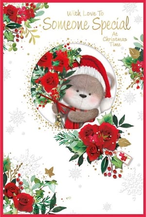 a christmas card that says with love to someone special at christmas time